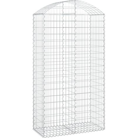 Panier de gabions arqué 100x50x180/200 cm Fer galvanisé