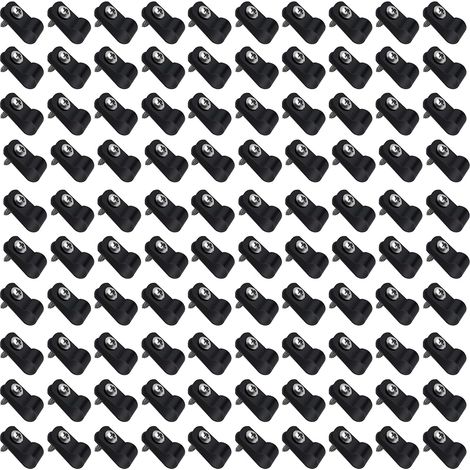 100 Pièces Clips Cable Type R 6,4mm 1/4 Pouce Noir avec 100 Vis de Montage, Attache Cable Electrique en Nylon pour Gestion de Câbles, Fixation Cable Murale et Organisateur de Fils Bureau Maison (1/5)