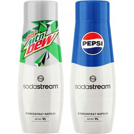 Juego de 2 piezas para preparar refrescos Sodastream Pepsi + Mountain Dew Diet. (1/5)