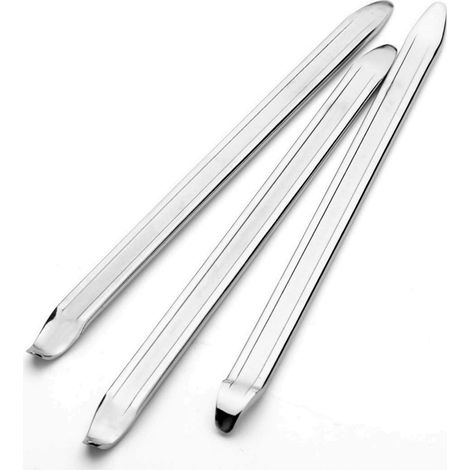3 Pièces Démonte-Pneu, 30cm Démonte-pneus en Acier Au Manganèse Outils De Réparation De Décapant De Pneu De Cuillère pour Le Changement De Pneu De Voiture De Vélo De Moto De Vélo (Argent) (1/5)