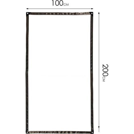 Telone trasparente con occhielli - 1 x 2 m - Telone in polietilene impermeabile - Resistente alle intemperie - Per terrazze, balconi, pergolati, mobili da giardino - Con corda (1/4)