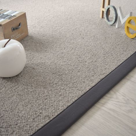 Tapis pure laine - Latoon gris - Ganse coton anthracite - 80 x 150 cm (1/5)