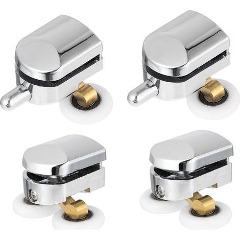 1 ensemble 25 mm de diamètre Roues de Porte de Verre Ensemble Pratique de Roulettes Supérieures et Inférieures Ajustables pour Portes Coulissantes (1/5)