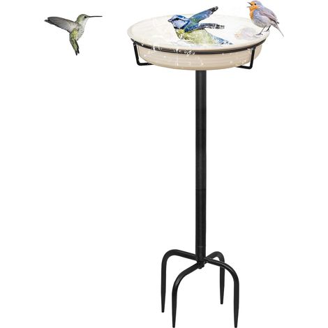 1 Bain D'Oiseaux Sur Pied, Bol Résistant Au Gel, Support En Acier, Pour Jardin Et Oiseaux Sauvages (1/5)
