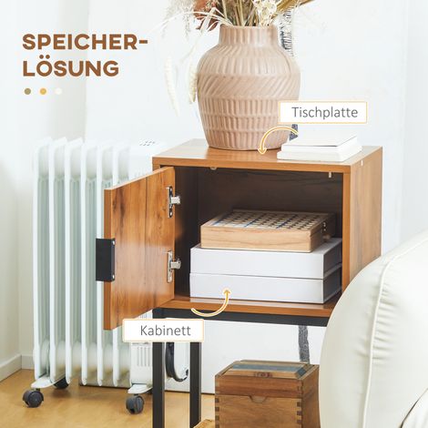Console industrielle table d'appoint buffet 1 meuble bois naturel noir (1/4)