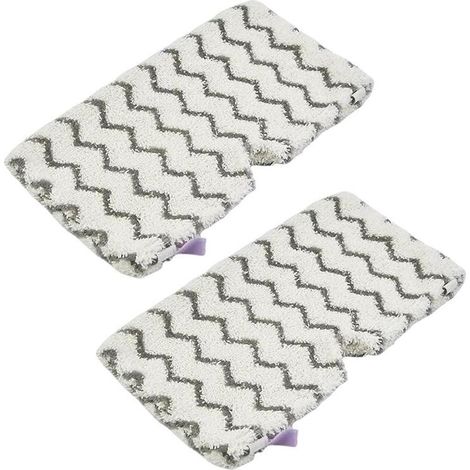 Lot de 2 Tampons de Nettoyage pour Balai Vapeur Shark Steam Pocket S3501 S3901 S3550 S3601, en Microfibre Blanche (1/5)
