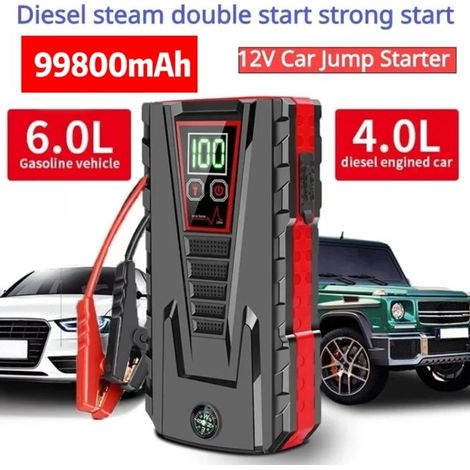 Booster Batterie Voiture12V - 99800mAh - Démarreur de voiture - Écran LED - Batterie externe portable - Démarrage/Gonflage/Charge (1/5)