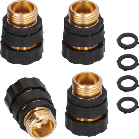 4-teiliges Set Schnellkupplungen für Gartenschläuche aus Messing, hohe Härte, langlebig, dicht, einfach und zuverlässig. (1/5)