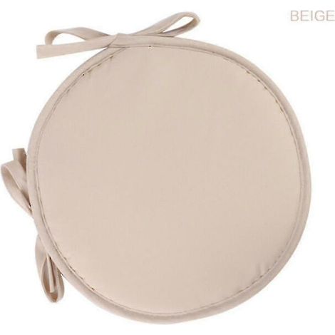 Coussin d'assise rond et souple de 30 cm avec sangles à nouer, beige, 30 cm (1/2)