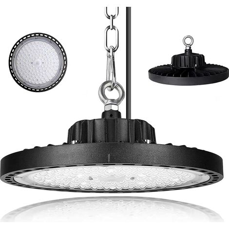 100W UFO High Bay Lumiere,Projecteur LED Lumière d'entrepôt, IP65 Éclairage de Salle Industriel d'atelier Lampe, 6500K LED d'éclairage Pour Entrepôt, Garage, Usine, Atelier Gymnase
