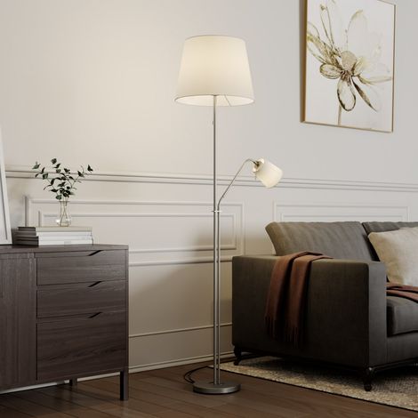 [GEBRAUCHT] Lindby Nantwin Stehleuchte Stehlampe Standleuchte Standlampe Stoffschirm Weiß300 B-Ware
