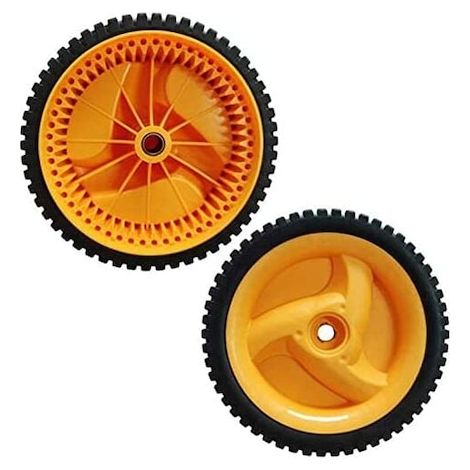 Jeu de 2 roues pour tondeuses à gazon, compatibles Cozevdnt, Husqvarna, Electrolux et McCulloch, 195 mm, 53 dents, 12,9 mm x 45 mm, orange/noir (1/5)
