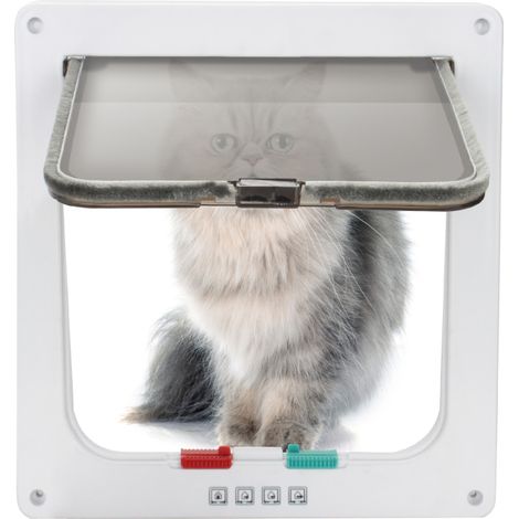 SWANEW Gattaiola per gatti Porta per cani Gattaiola a 4 vie Sistema di controllo degli ingressi per cani (1/5)