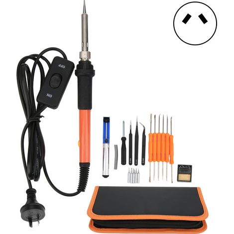 Kit de fer à souder électrique 20 pièces, température réglable avec interrupteur, outils de soudure AC220V fiche australienne (1/5)