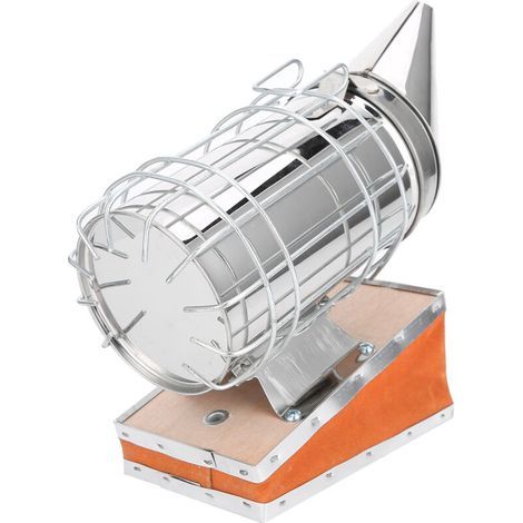Fumoir d'apiculture en cuir de vachette et acier inoxydable avec housse de protection Équipement pour abeilles (1/4)