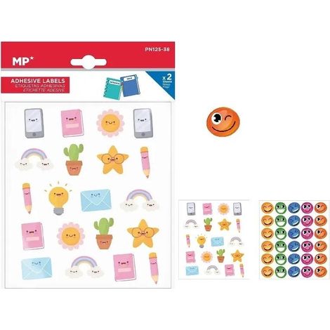 Pegatinas de caras divertidas 23x21 mm 2 hojas