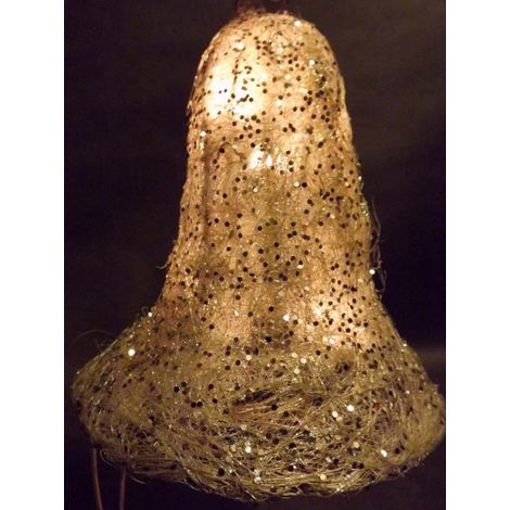 Campanella in sisal argentato con illuminazione LED integrata