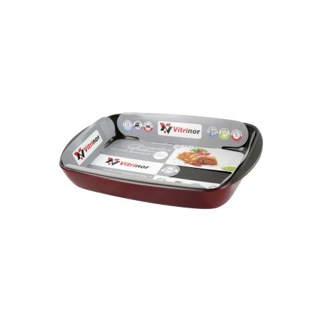 Pirofila Antiaderente in Vetro Borosilicato Rettangolare Rossa 35 x 22 x 5 cm (1/3)