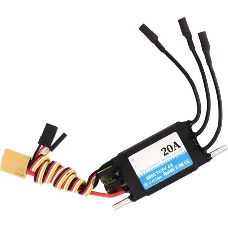 Wasserdichter, bidirektionaler 20A-Zweikanal-2-4S-LiPo-Regler mit 5V/6V/4A-SBEC für RC-Bootsmodelle (1/5)
