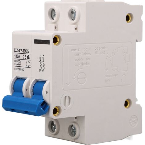 DC-Leistungsschalter 2-polig 10 A 4 kA 35 mm DIN-Schienenmontage Typ B Miniatur-Leistungsschalter für Solar-PV-Anlagen 500 V (1/5)