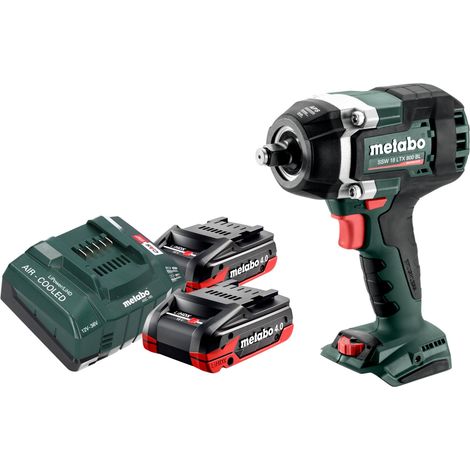 Metabo SSW 18 LTX 800 BL Visseuse à choc sans fil 18 V 800 Nm 1/2" Brushless + 2x batterie LiHDX 4,0 Ah + chargeur