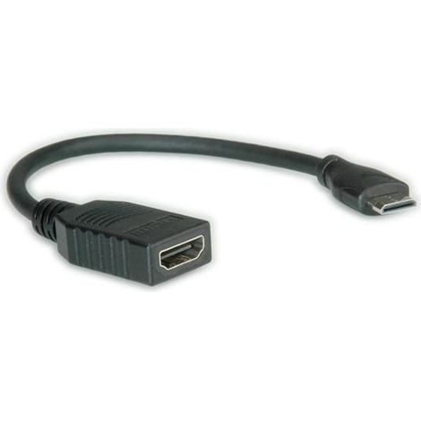 Cavo HDMI ad alta velocità con Ethernet Roline, HDMI Tipo A F - HDMI Tipo C M, 0,15 m, 11/04/5586
