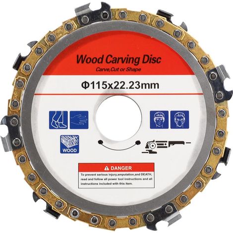 Disque à chaîne de rechange 115 mm pour meuleuse d'angle, compatible avec le bois, le contreplaqué et le métal.