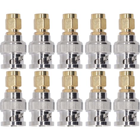 10 Pièces Adaptateur SMA Mâle vers BNC Mâle pour Câble Coaxial RF Connecteur de Conversion (1/5)