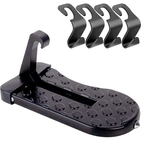 Pédale Porte Voiture Pliable, Pédale Crochet Porte, Alliage D'aluminium Marchepied Porte Toit Pliable, avec Marteau Sécurité, pour Voiture Camion Caravane SUV (Charge180 Kg) (1/5)