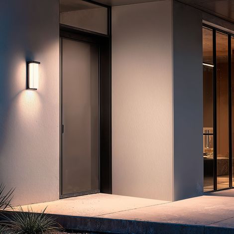 Aplique de Pared Exterior LED 22W Aluminio Tyron 4000K Negro Blanco Neutro