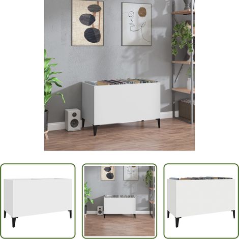 Plattenschrank - Plattenschrank Weiß 74,5x38x48 cm Holzwerkstoff (1/5)