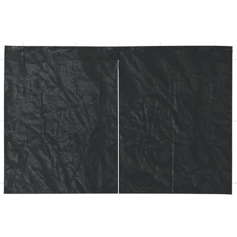 INLIFE Paroi de tente de réception 2pcs fermeture éclair PE Anthracite (1/3)
