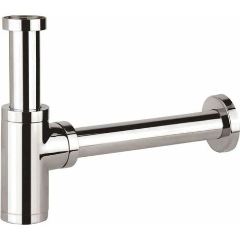 Siphon de Lavabo, Universel Syphon Design 1 1/4 x 32mm, Réglable Anti Odeur, Chromé (1/5)