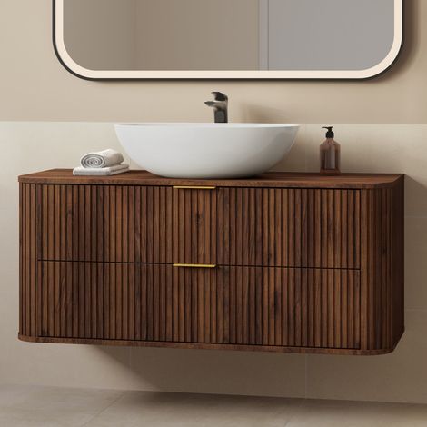 Elegance Glamour Style 2 Drawer Bathroom Vanity Cabinet 120cm - Walnut