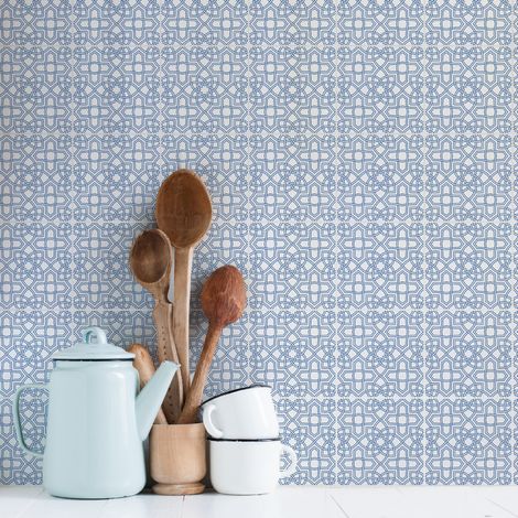Sticker Mural Carrelage adhésif Cuisine Salle de Bain - 60 STICKERS CARRELAGES ORIENTAL ASSILAH - 60stickers10x10cm (1/5)