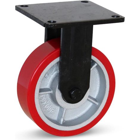 Roue fixe extra lourde - MESO - PU - 200mm - 1400kg (1/2)