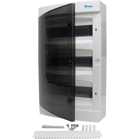 Boîtier de distribution en saillie KOPP N36C, IP40, avec porte, 3 rangées, 36 pôles