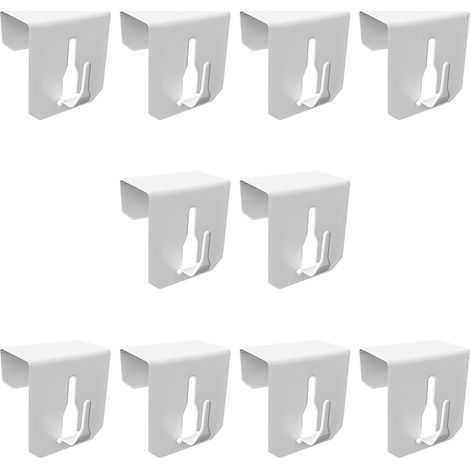 Lot de 10 crochets de fenêtre à clips - Pour décoration de fenêtre - Sans collage - Zone de serrage : 21 mm (1/5)