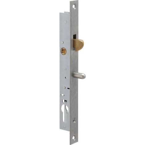 Metalux – Serrure à encastrer monopoint 28-29 – Entraxe 104 mm – Têtière inox – Condamnation par cylindre européen – Panneton spécial rayon 11,4 (1/3)