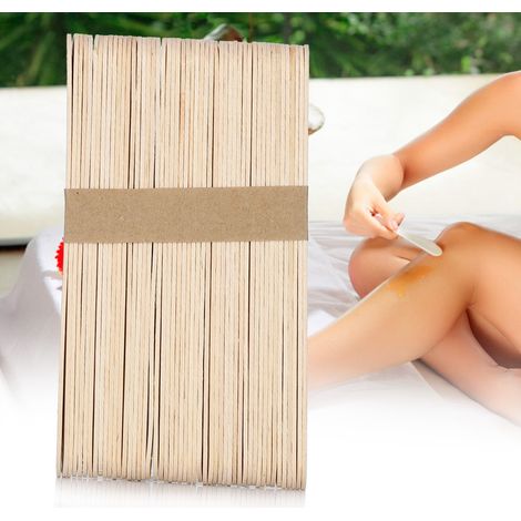50 spatules en bois jetables pour cire, abaisse-langue, masque facial et crème dépilatoire (1/5)