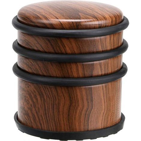 Butée de porte en acier inoxydable 1 kg Butée de porte en métal robuste avec anneau tampon en caoutchouc - Conception sans fixation (grain de bois (1/5)
