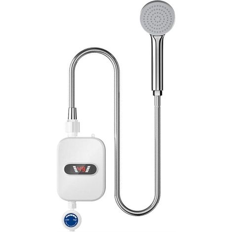 3500W Chauffe Eau Électrique LED IPX4 Instantané Étanche Ensemble de Douche Thermostatique pour Salle de Bain et Cuisine (1/5)