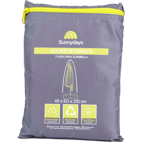 Housse de protection imperméable pour parasol déporté - Gris - L 45 x P 50 x H 210 cm - Livraison gratuite