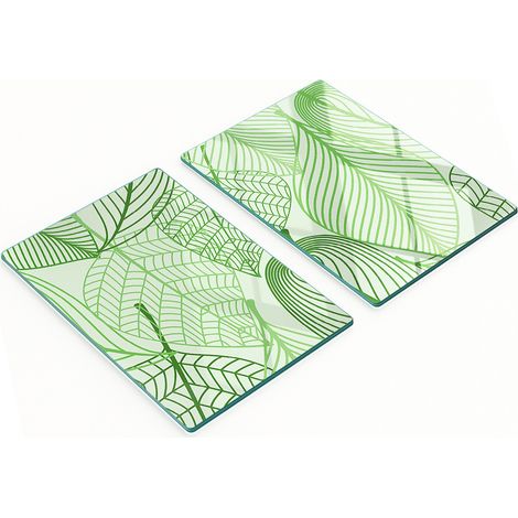 Taglieri decorativi in vetro per snack con motivo a foglie, 2x40x52 cm (1/5)