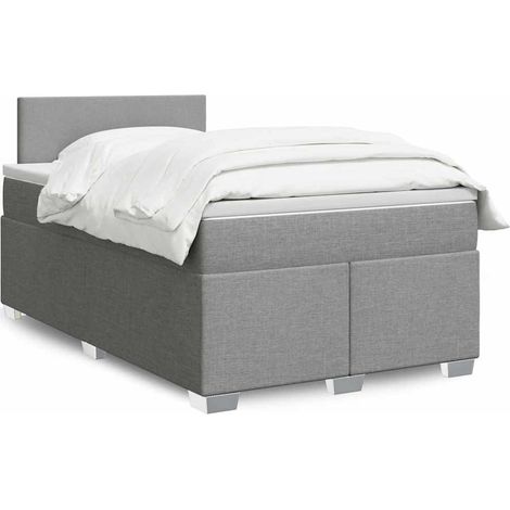 Boxspringbett mit Matratze Hellgrau 120x190 cm Stoff (1/5)