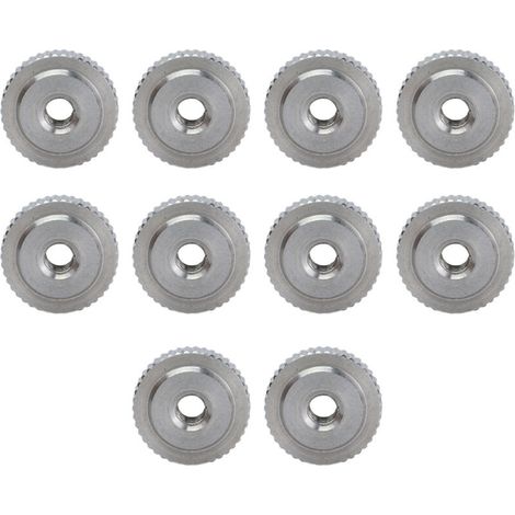 Écrou moleté à oreilles en acier inoxydable 304, tête plate moletée, trou traversant, serrage manuel, M3 (1/5)