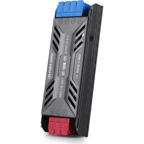 220-V-12-V-LED-Transformator, 100 W DC-Konverter, LED-Treiber, ultradünn, 8,3 A, Netzteil, 220 V AC auf 12 V, Bass-Spannungstransformator mit Spannungskonstante (1/5)