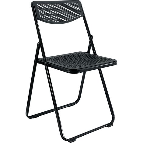 SEDIA PIEGHEVOLE SMARTY SALVASPAZIO METALLO E POLIPROPILENE RICHIUDIBILE SLIM PORTATILE Nero / Nero (1/4)