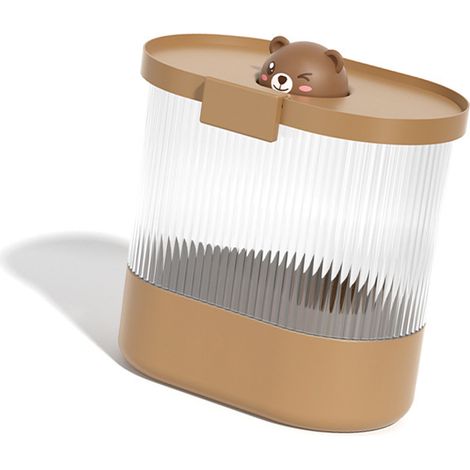 Seau à riz étanche à l'humidité, en PP/PET épais, pour le stockage de céréales, farine, nourriture pour chien, L Brown Bear (1/5)