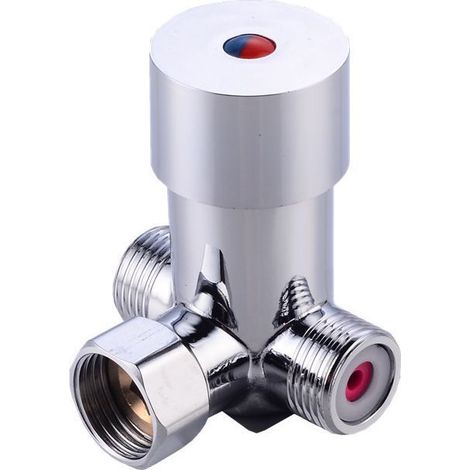 BRAVIX Thermostat-Mischbatterie G1/2 Warm- und Kaltwassermischer (1/2)